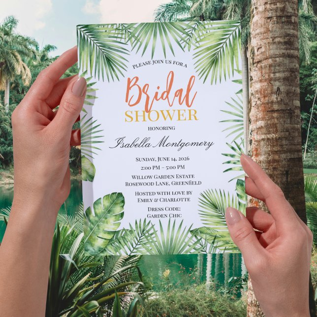 Tropical Botanical Green Bridal Shower Invitation (Tropical Botanical Green Bridal Shower Invitations
)