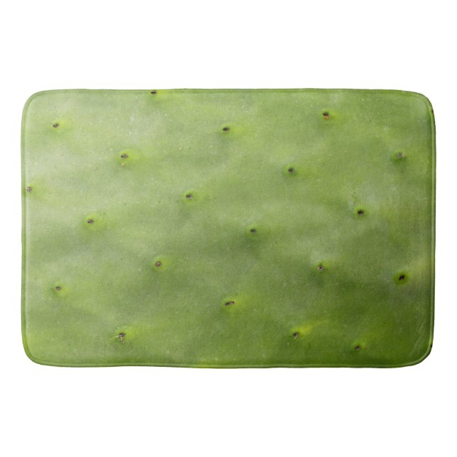 Tropical Botanical Green Cactus Photo Bath Mat (Front)