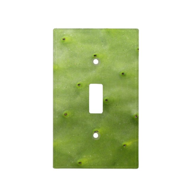 Tropical Botanical Green Cactus Photo Light Switch Cover (Front)
