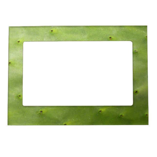 Tropical Botanical Green Cactus Photo Magnetic Photo Frame (Front)