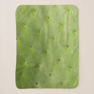 Tropical Botanical Green Cactus Photo Sherpa Blanket