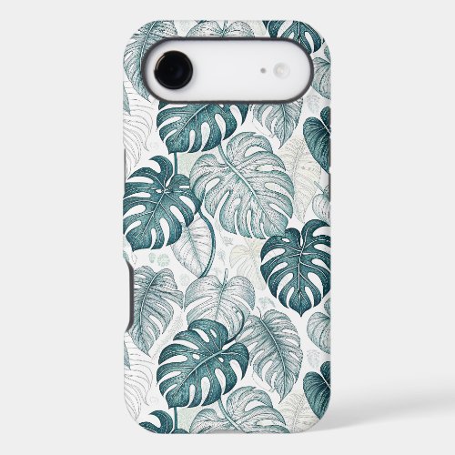 Tropical Botanical Green Monsteras iPhone 17 Air Case