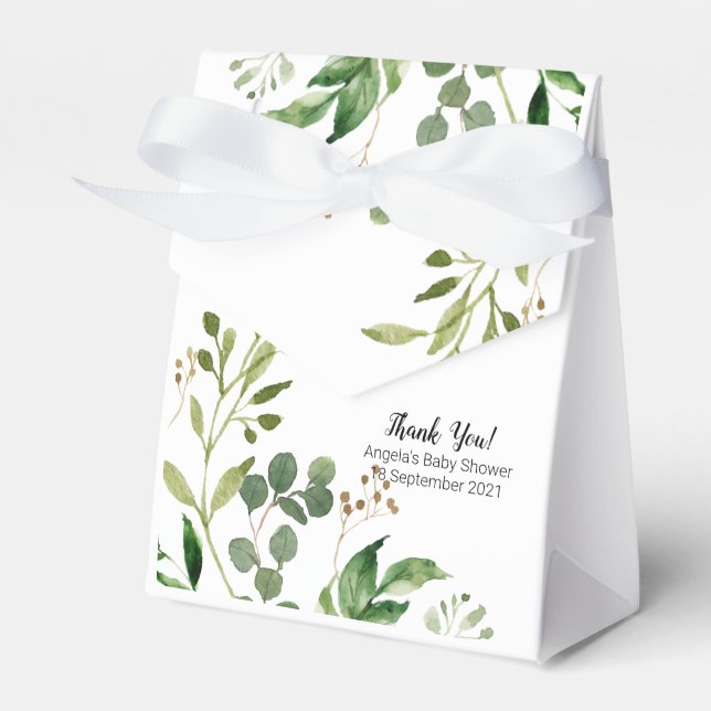 Tropical Botanical Greenery Favor Box (Front Side)
