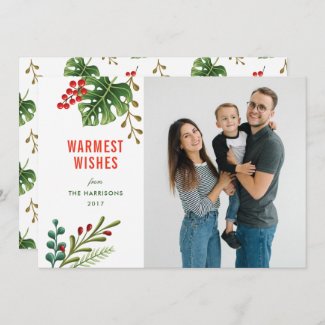 Tropical Botanical Holiday Photo Card