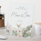 Tropical Botanical Island Wedding Welcome Sign