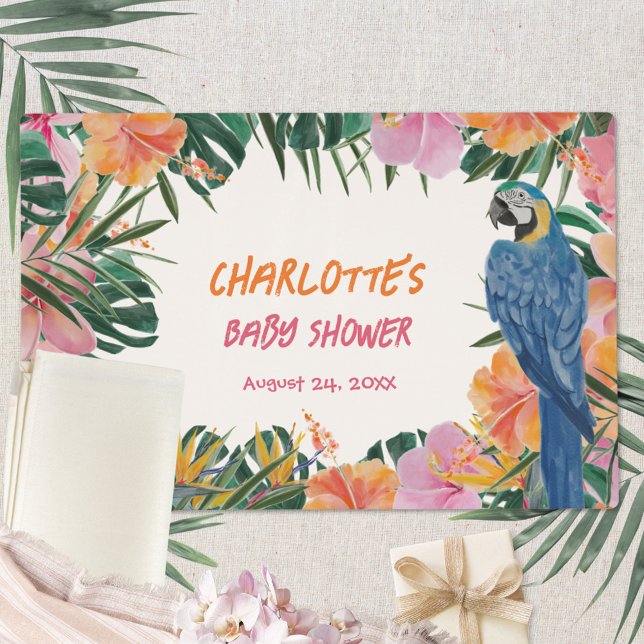 Tropical Botanical Jungle Watercolor Baby Shower Placemat (Tropical Botanical Jungle Watercolor Baby Shower Placemat ©Susanne Sachers - Sunny Mind 🌞)