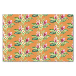 Tropical Botanical Leaves Hibiscus Any Color Tissue Paper