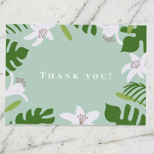 Tropical Botanical Modern Wedding Thank You Card