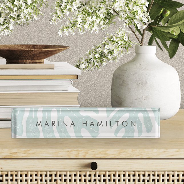 Tropical Botanical Monstera Leaf Desk Name Plate (Creator Uploaded)