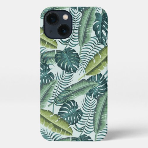Tropical Botanical Palm Leaves Pattern iPhone 13 Case