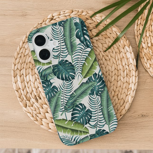 Tropical Botanical Palm Leaves Pattern iPhone Case (Creator Uploaded)