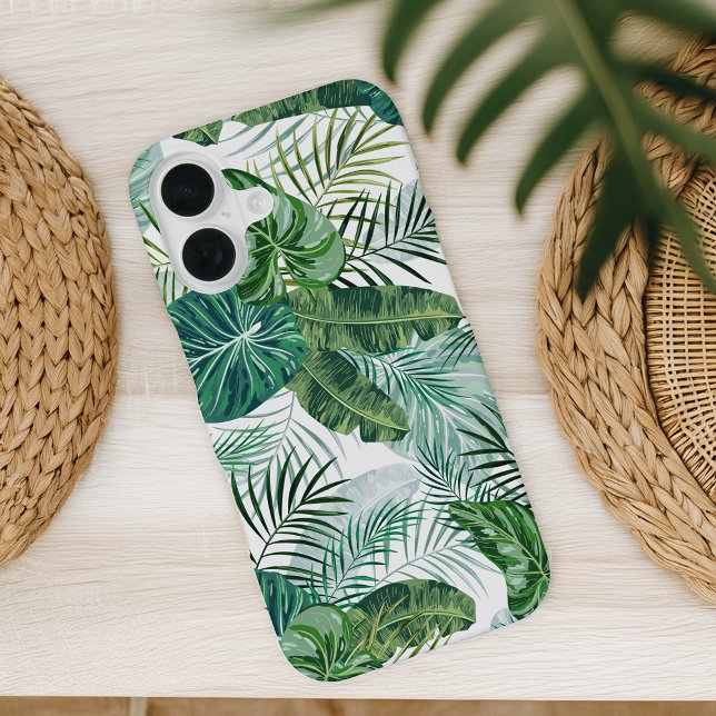 Tropical Botanical Palm Leaves Pattern iPhone Case (Creator Uploaded)