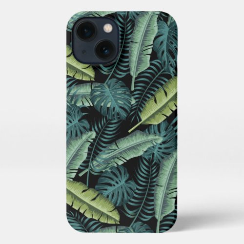 Tropical Botanical Palm Leaves Pattern iPhone 13 Case
