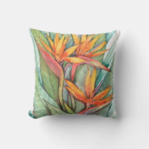 Tropical Botanical Paradise II Throw Pillow