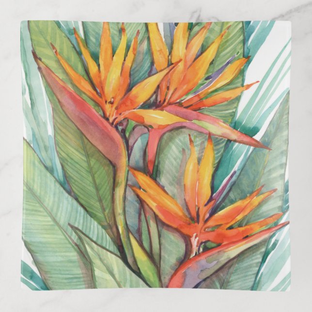 Tropical Botanical Paradise II Trinket Tray (Front)