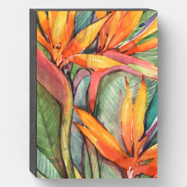 Tropical Botanical Paradise II Wooden Box Sign (Front Vertical)