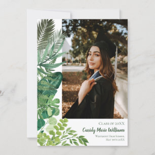 Tropical Botanical Plants Graduation Announcement
