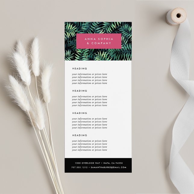 Tropical Botanical | Pricing or Services Rack Card (Creator Uploaded)