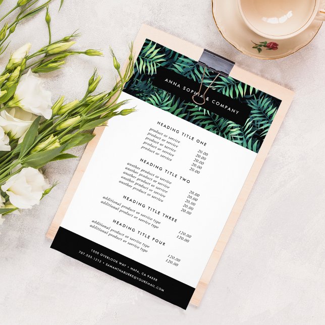 Tropical Botanical Pricing & Services Flyer (Creator Uploaded)