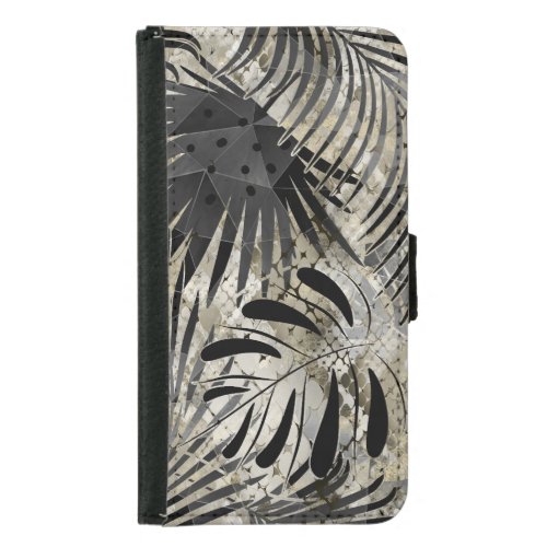 Tropical Botanical snake skin leaves  palm Samsung Galaxy S5 Wallet Case