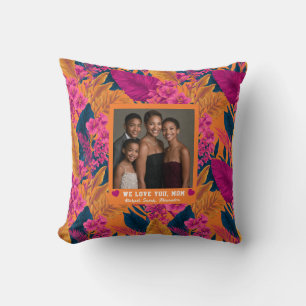 Tropical Botanical Step Mom Dog Mom Couch Throw Pillow