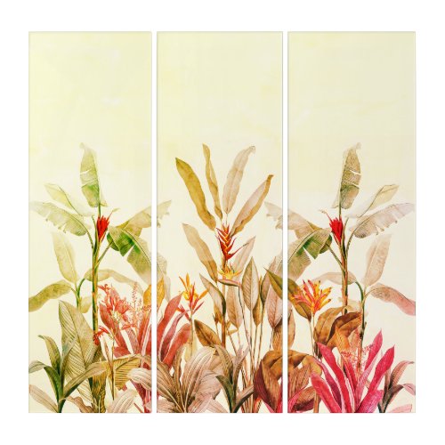 Tropical Botanical Watercolor 3-Panel Wall Art