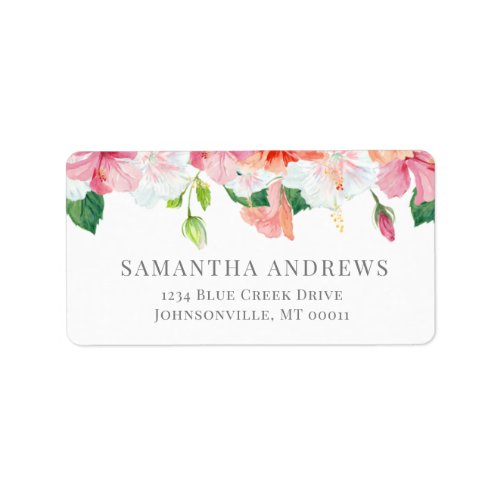 Tropical Botanical Watercolor Floral Wedding Label