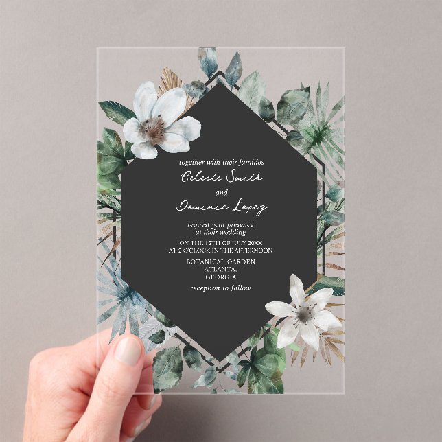 Tropical Botanical Wedding Invitation (Insitu (Handheld))
