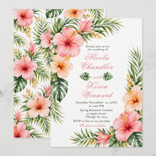 Tropical Botanical Wedding Invitation