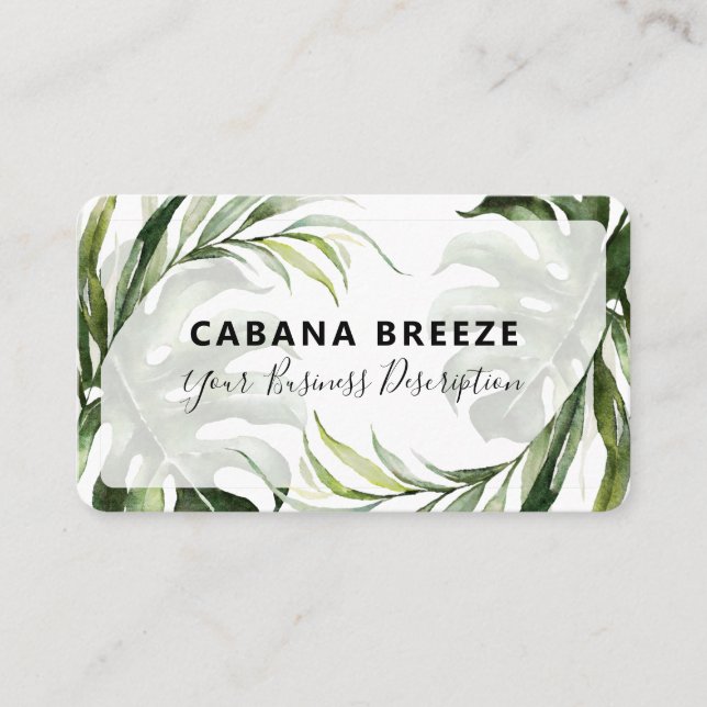 Tropical Botanical White Soap And Bath Business Card (Front)