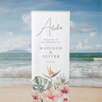 Tropical Botanicals Elegant Wedding Welcome Sign