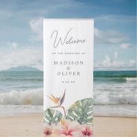 Tropical Botanicals Elegant Wedding Welcome Sign