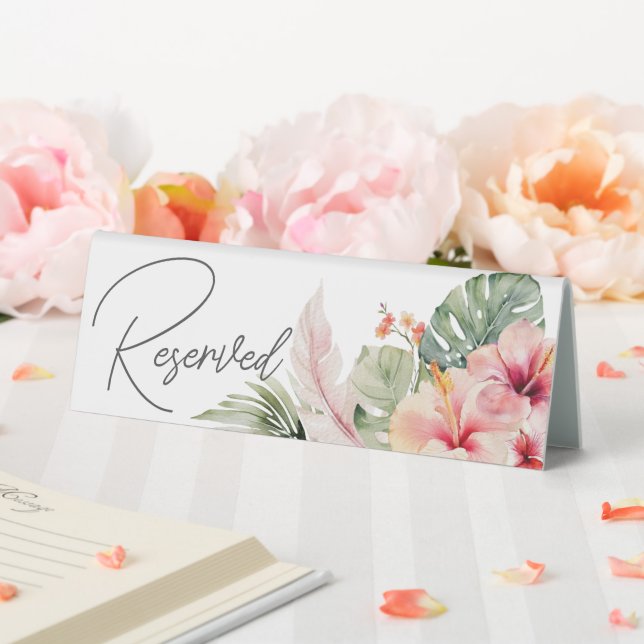 Tropical Botanicals Floral Wedding Rerserved Table Tent (In SItu (Wedding))