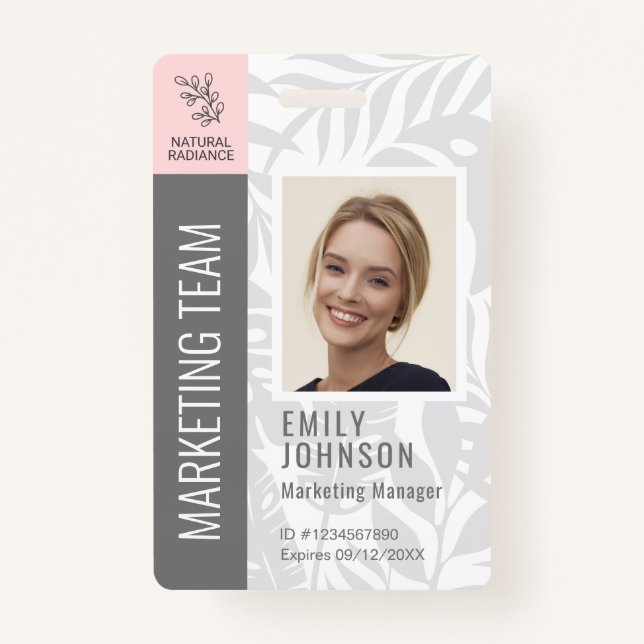 Tropical Botanicals Pink Beauty Photo & Logo Staff Badge (Front)