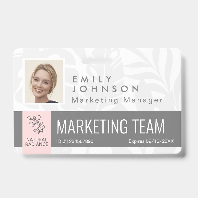 Tropical Botanicals Pink Beauty Photo & Logo Staff Badge (Front)