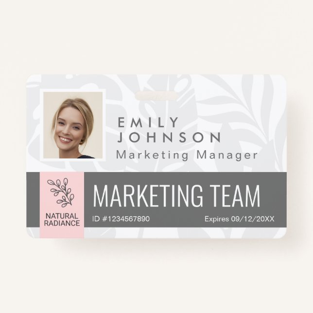 Tropical Botanicals Pink Beauty Photo & Logo Staff Badge (Front)