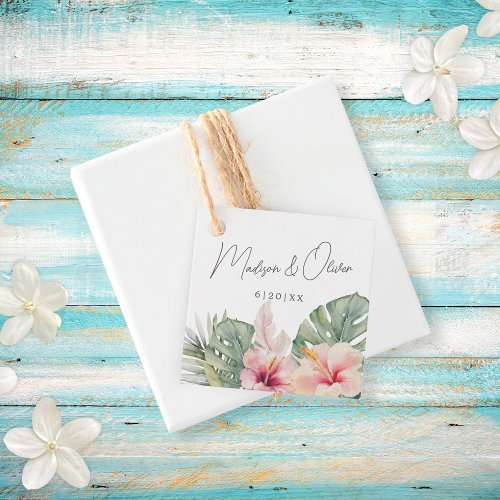 Tropical Botanicals Watercolor Wedding Gift  Favor Tags