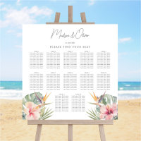Tropical Botanicals Wedding 12 TABLE Seating Chart