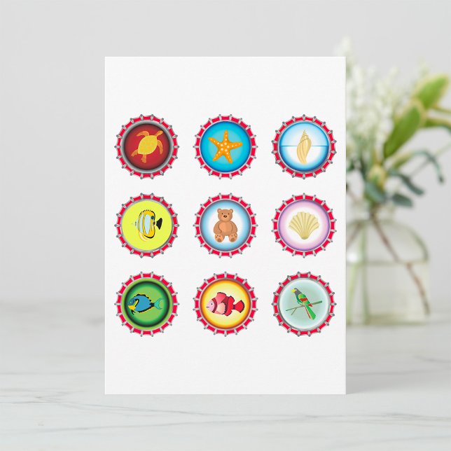 Tropical Bottle Caps Design Ocean and Wildlife  Invitation (Creator Uploaded)