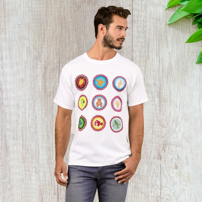Tropical Bottle Caps Design Ocean and Wildlife  T-Shirt (Creator Uploaded)