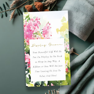 Tropical Bougainvillea Dsplay Shower Baby Shower Enclosure Card
