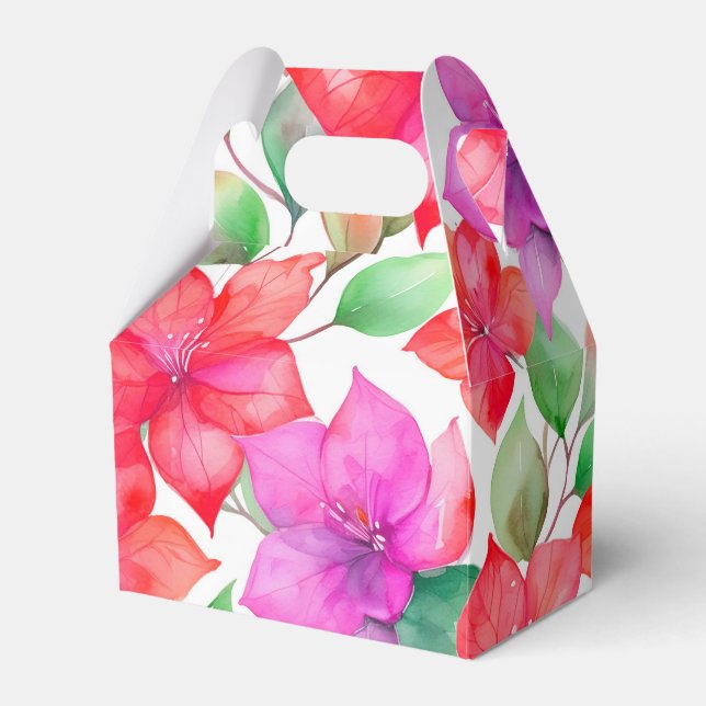 Tropical bougainvillea pattern favor boxes (Front Side)