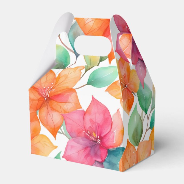 Tropical bougainvillea pattern favor boxes (Front Side)