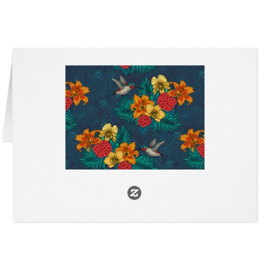 Tropical bouquet and hummingbirds (Back Horizontal)