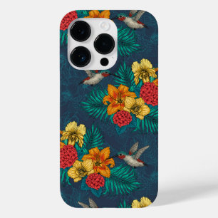 Tropical bouquet and hummingbirds Case-Mate iPhone 14 pro case