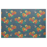 Tropical bouquet and hummingbirds fabric