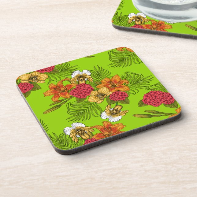 Tropical bouquet beverage coaster (Left Side)