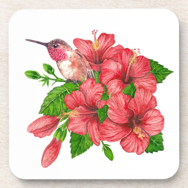 Tropical bouquet beverage coaster (Front)