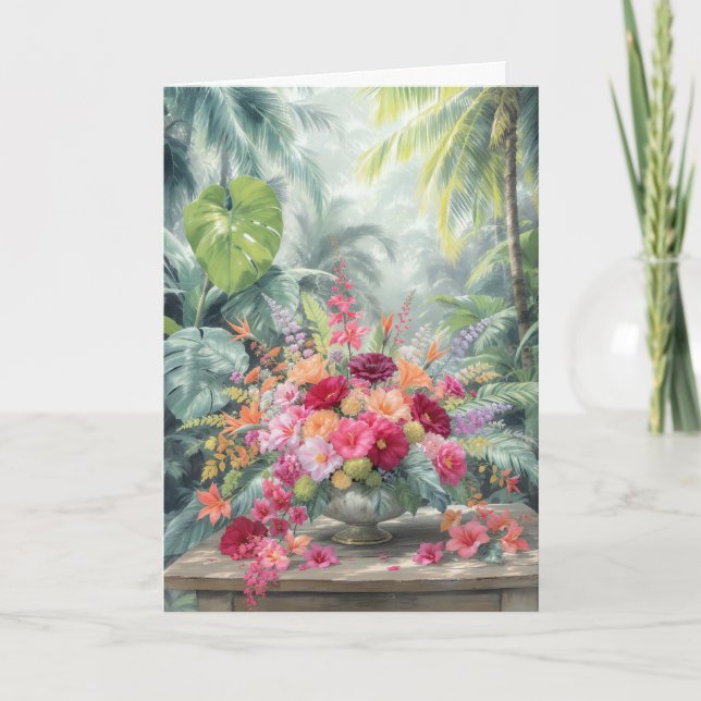 Tropical Bouquet Birthday Card (Front)