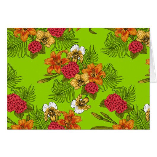 Tropical bouquet cards (Front Horizontal)